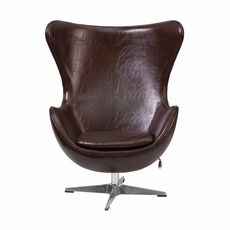 Tod Leather Swivel Lounge Chair