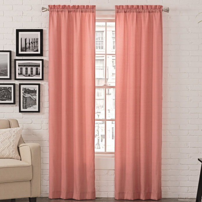 Kenda Solid Color Semi Sheer Rod Pocket Curtains Drapes