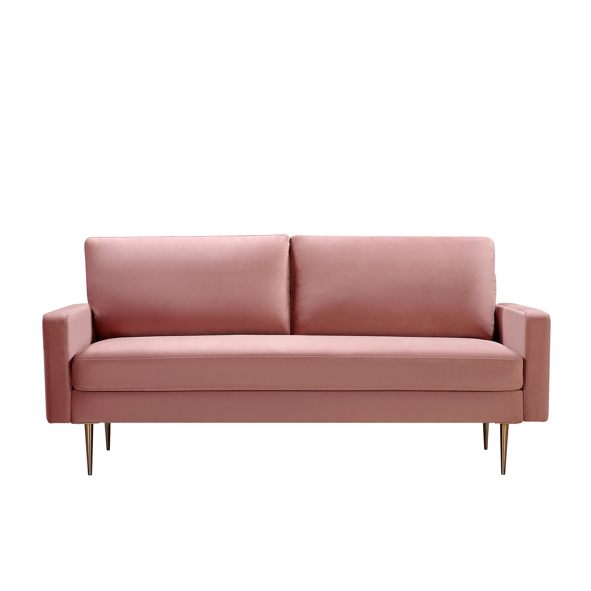 Everly Quinn Cass Velvet 71 26 Square Arm Sofa Reviews Wayfair