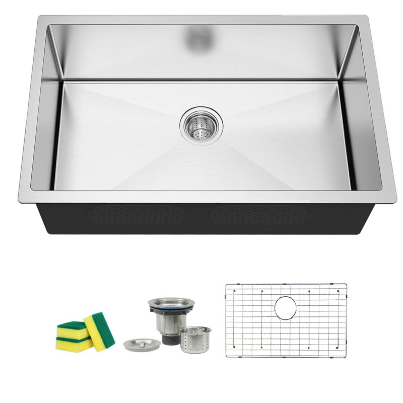 Dimakai Stainless Steel 32 L X 19 W Undermount Kitchen Sink With Basket Strainer Reviews Wayfair