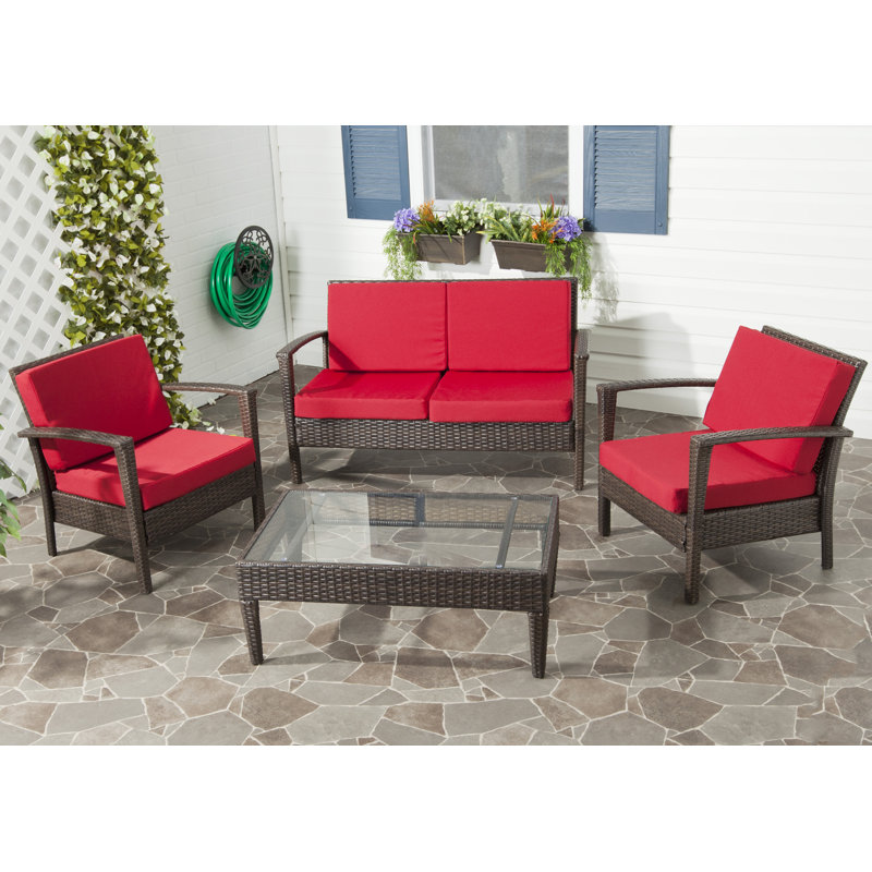 Mercury Row Cade 4 Piece Rattan Sofa Seating Group With Cushions Reviews Wayfair