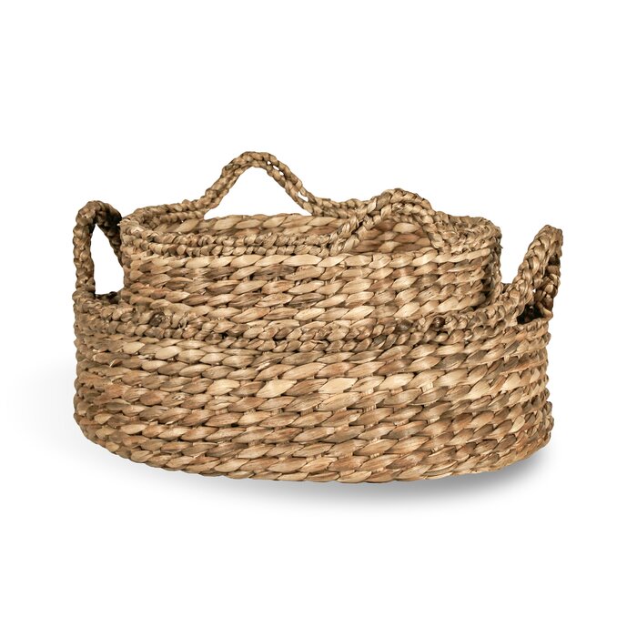 Ibolili Braided Water Hyacinth Wicker Basket & Reviews | Wayfair