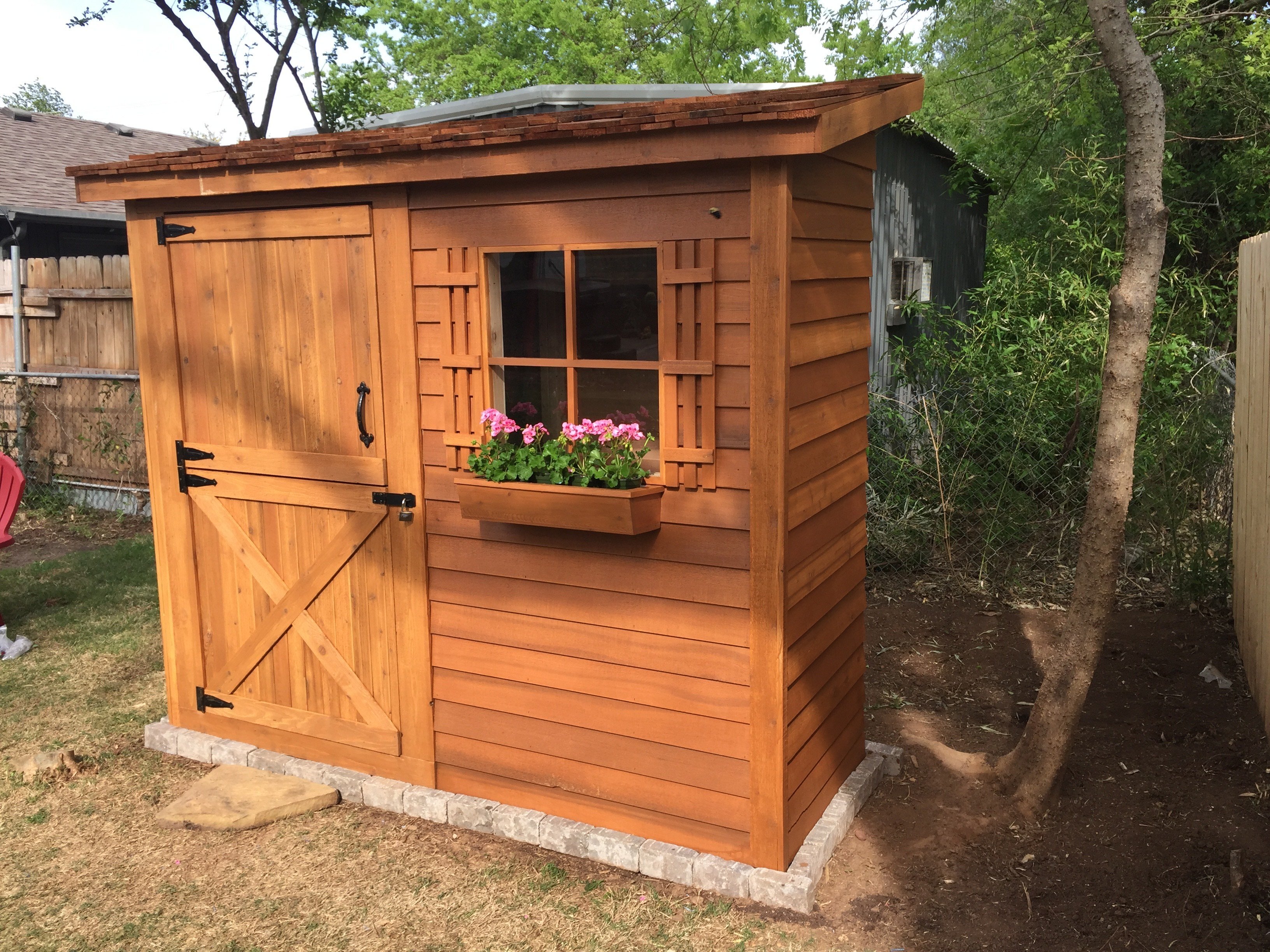 Cedarshed Bayside 8 Ft W X 4 Ft D Solid And Manufactured Wood Lean To Bike Shed Storage Shed 2540