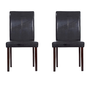 Genuine Leather Upholstered Dining Chairs (Set of 2) by Warehouse of Tiffany