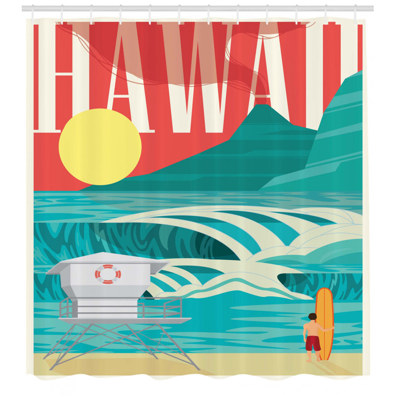 East Urban Home Tropical Hawaii Holiday Coast Shower Curtain Set
