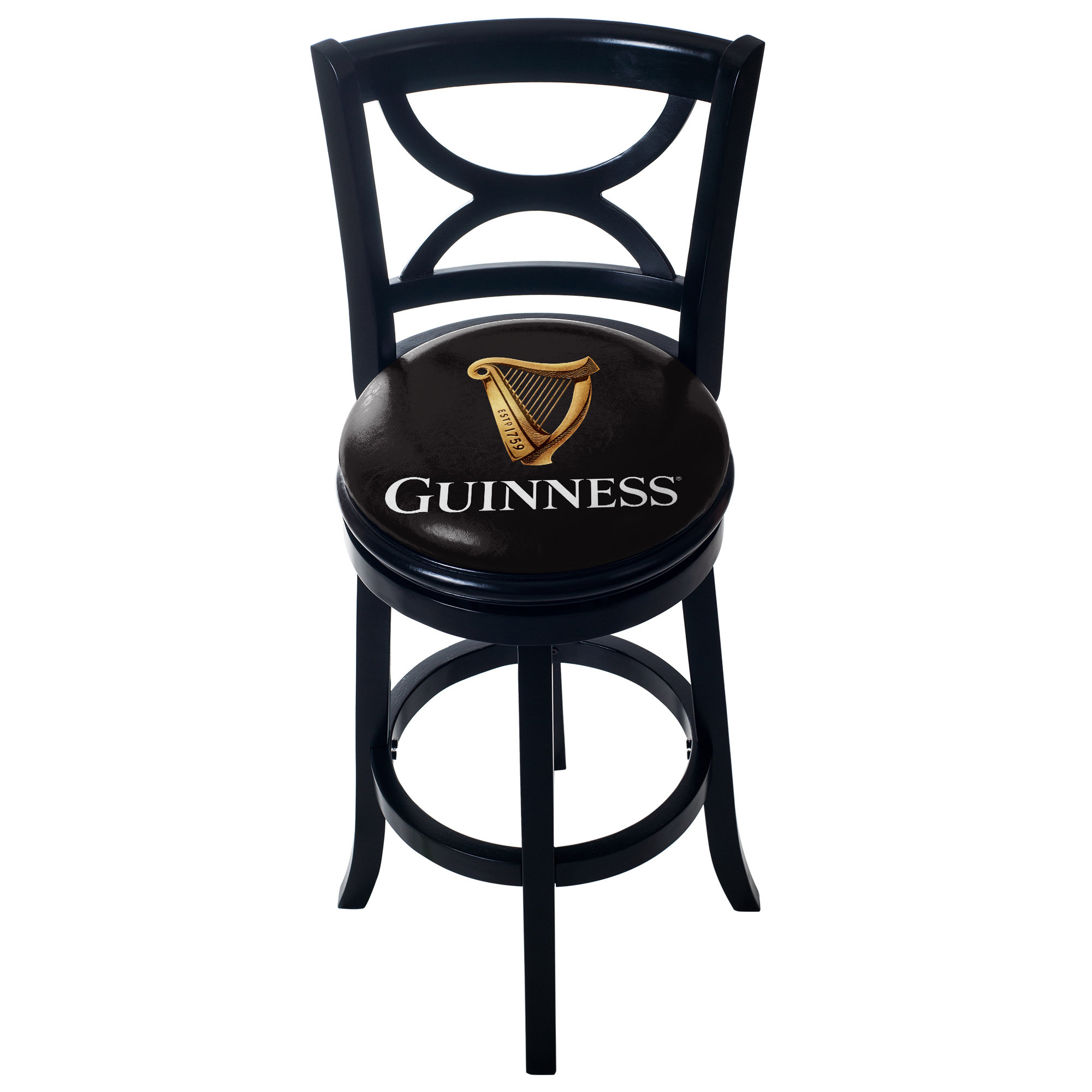 trademark global guinness wood swivel bar stool with back wayfair