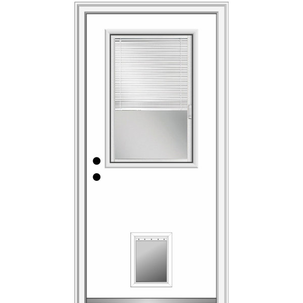 Verona Home Design Pet Door Primed Fiberglass Prehung Front Entry