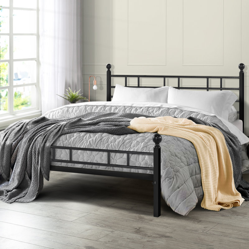 White Noise 7" Gel Memory Foam Mattress and Bed Frame ...