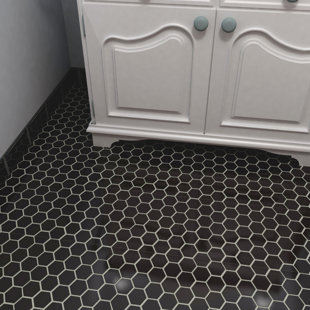 Hexagonal Tile You Ll Love Wayfair Bulah 10 5 X 11 Porcelain Mosaic Tile In Matte Black
