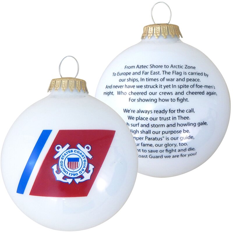 Christmas By Krebs Military Logo And Hymn Glass Ball Ornament