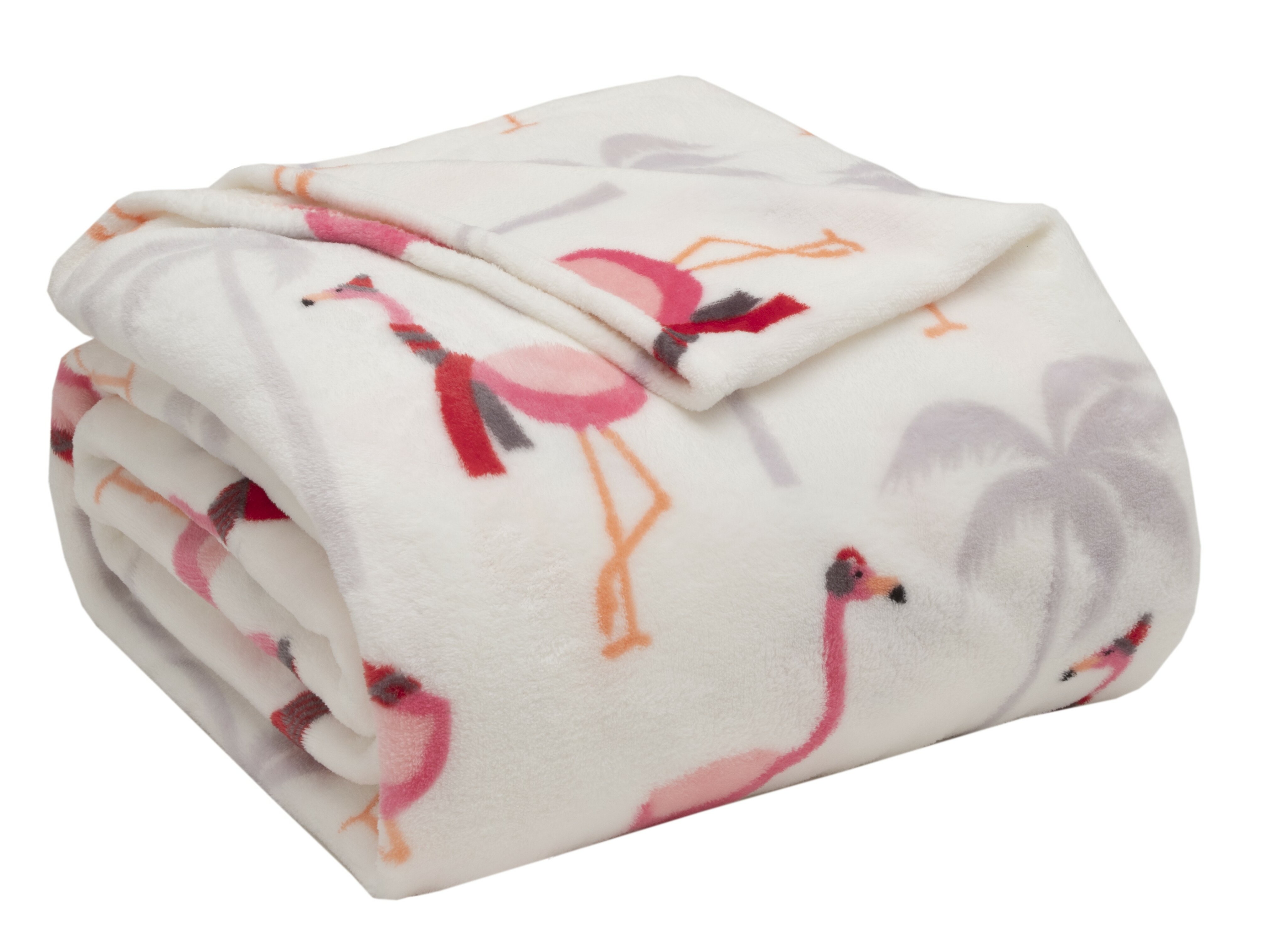 Flamingo Flannel Reversible Sherpa Throw Blanket Fuzzy and Soft Fleece Bed Blanket 