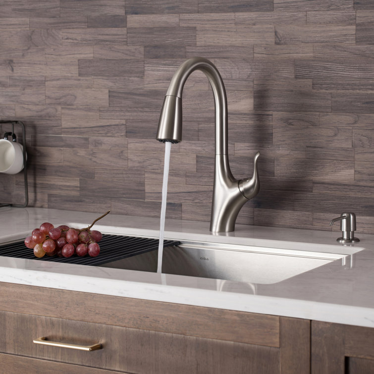 Kraus Merlin Stainless Steel Pull Down Touch Single Handle Kitchen Faucet Reviews Wayfair