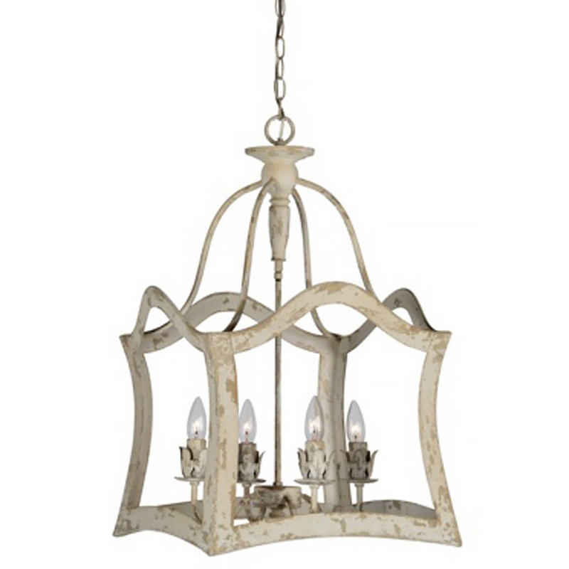 Alejandro 4-Light Lantern Chandelier. Hello Lovely, White French Home Decor for Fans of Country Interiors.