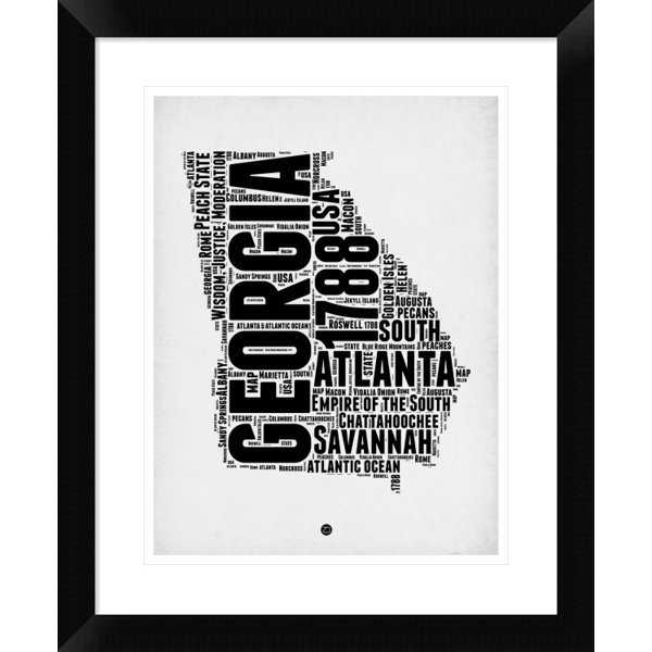 Naxart Georgia Word Cloud 2 Picture Frame Textual Art Print On Paper Wayfair