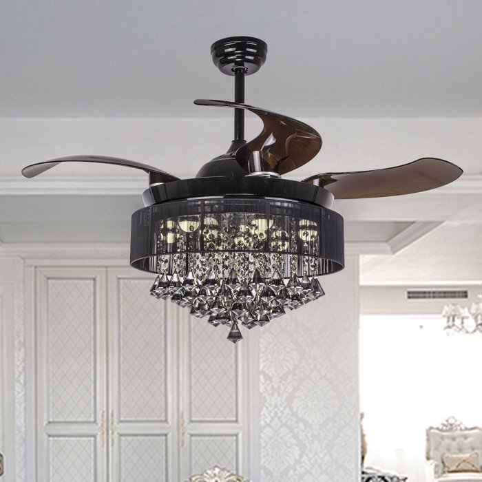46 Birchley 4 Blade Led Ceiling Fan With Remote Light Kit Included
