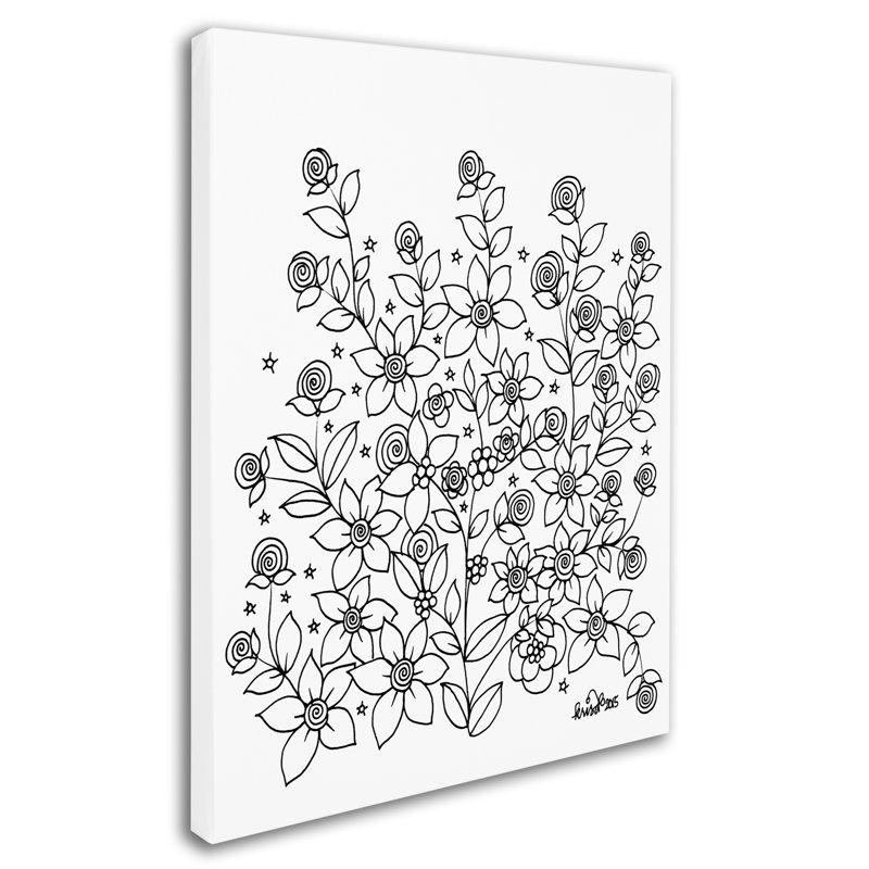 Trademark Art Simple Flower Doodle 2 Kcdoodleart Graphic Art On