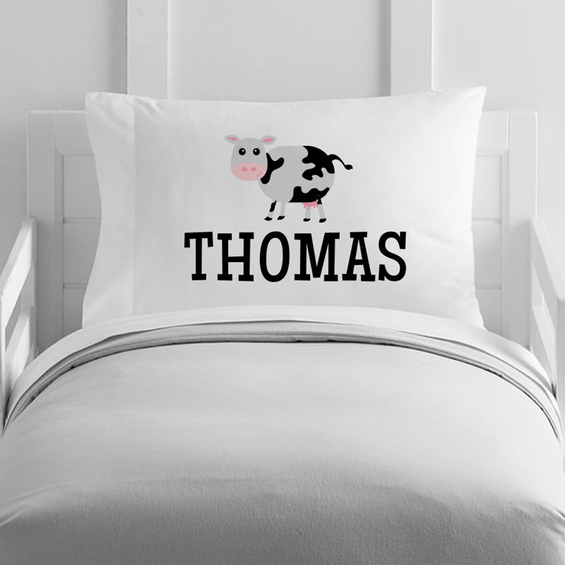 4 Wooden Shoes Personalized Cow Toddler Pillow Case Wayfair