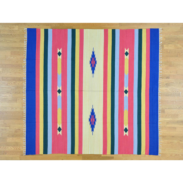 Isabelline One Of A Kind Bigelow Kilim Squarish Southwestern Design Handwoven Wool Area Rug Wayfair