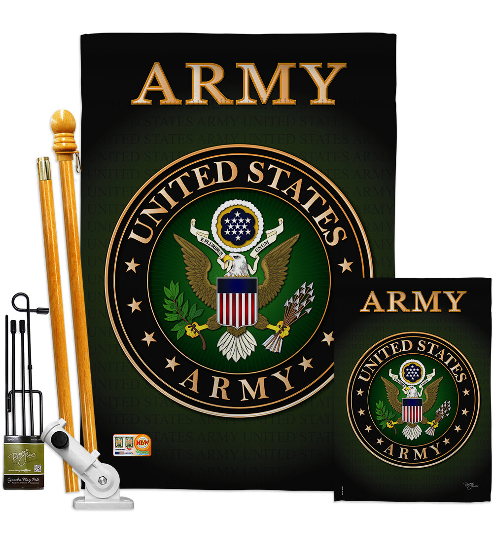 Military Service Garden Flag Two Blue Star 12.5×18'' Army Navy Marine Corps USA Family Decoration for Outdoor Lawn Yard Decor