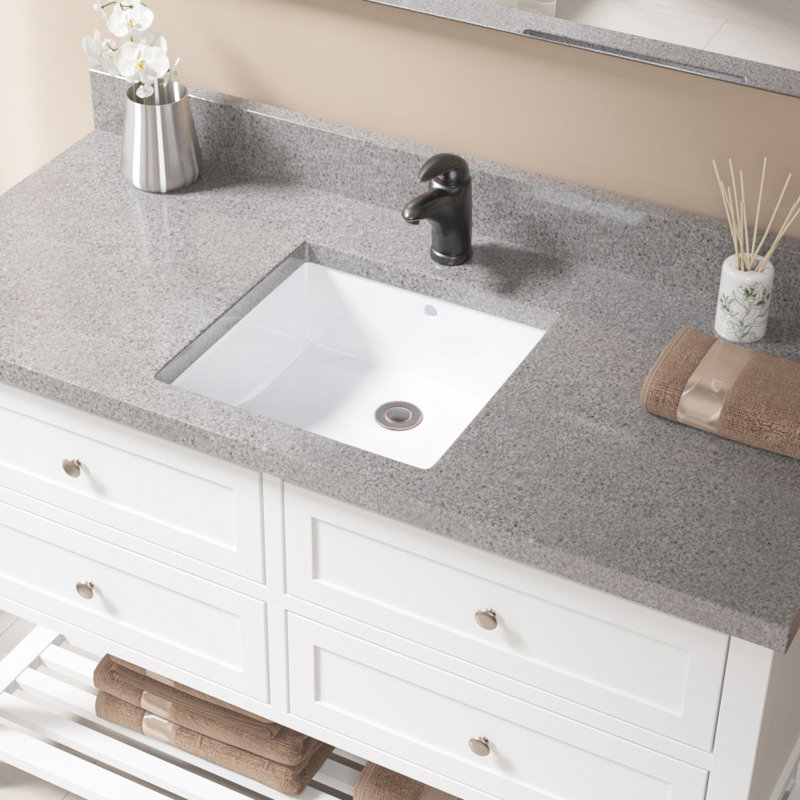 Mrdirect Vitreous China Square Undermount Bathroom Sink With Vitreous China Square Undermount Bathroom Sink With Overflow