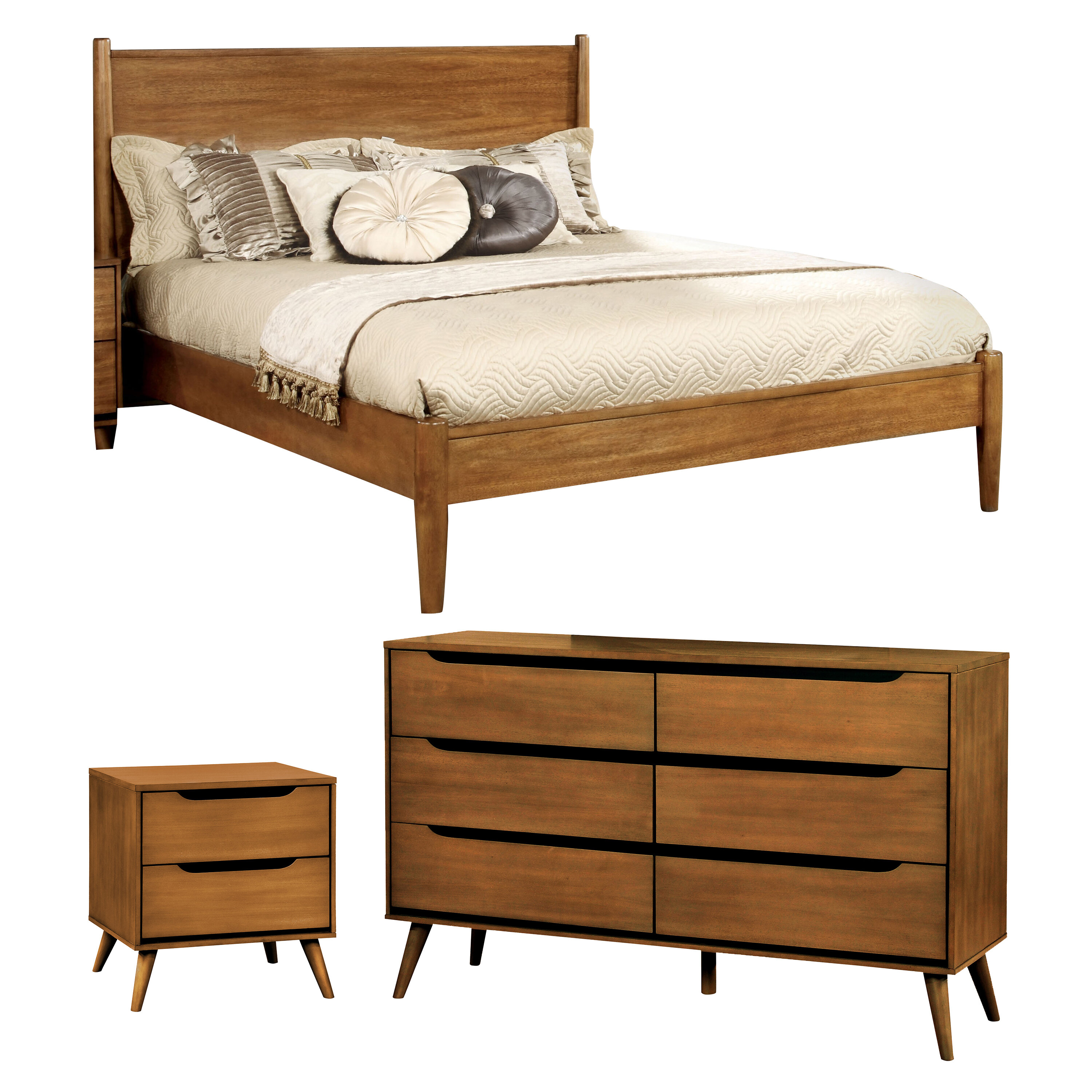 mid century modern queen bedroom set