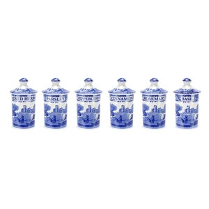 Blue Italian Spice Jars (Set of 6)