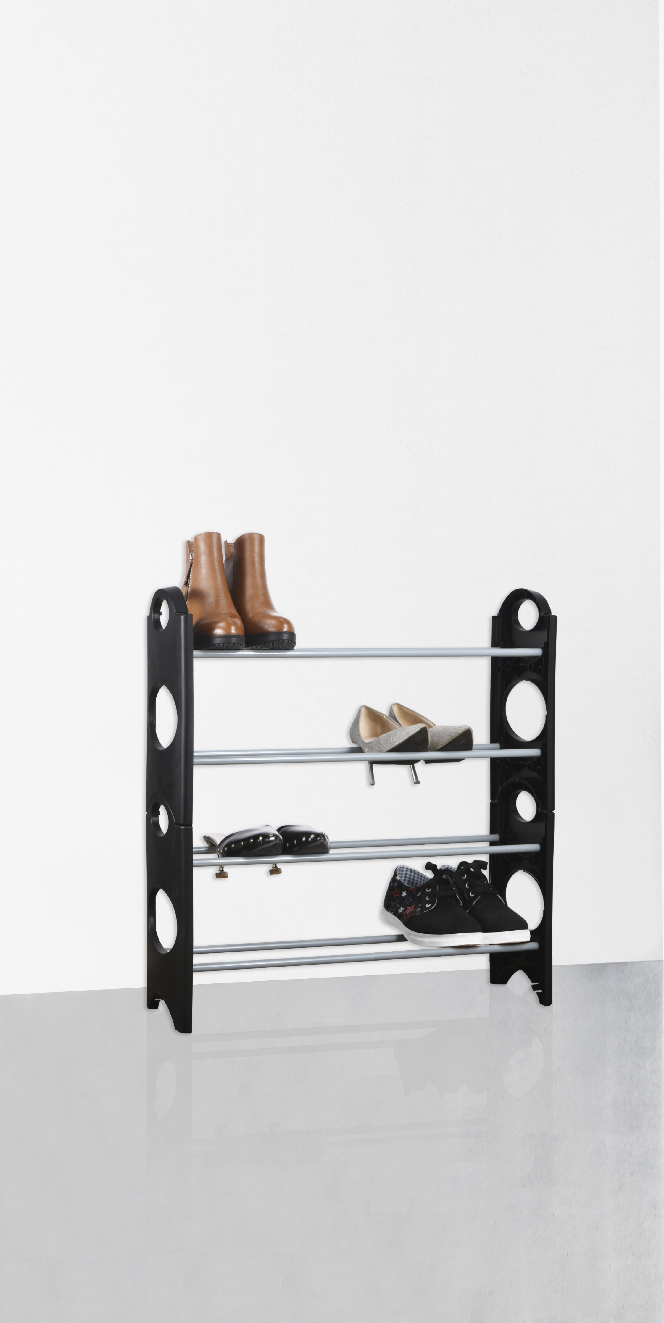 Rebrilliant 4 Tier Plastic 12 Pair Stackable Shoe Rack Wayfair
