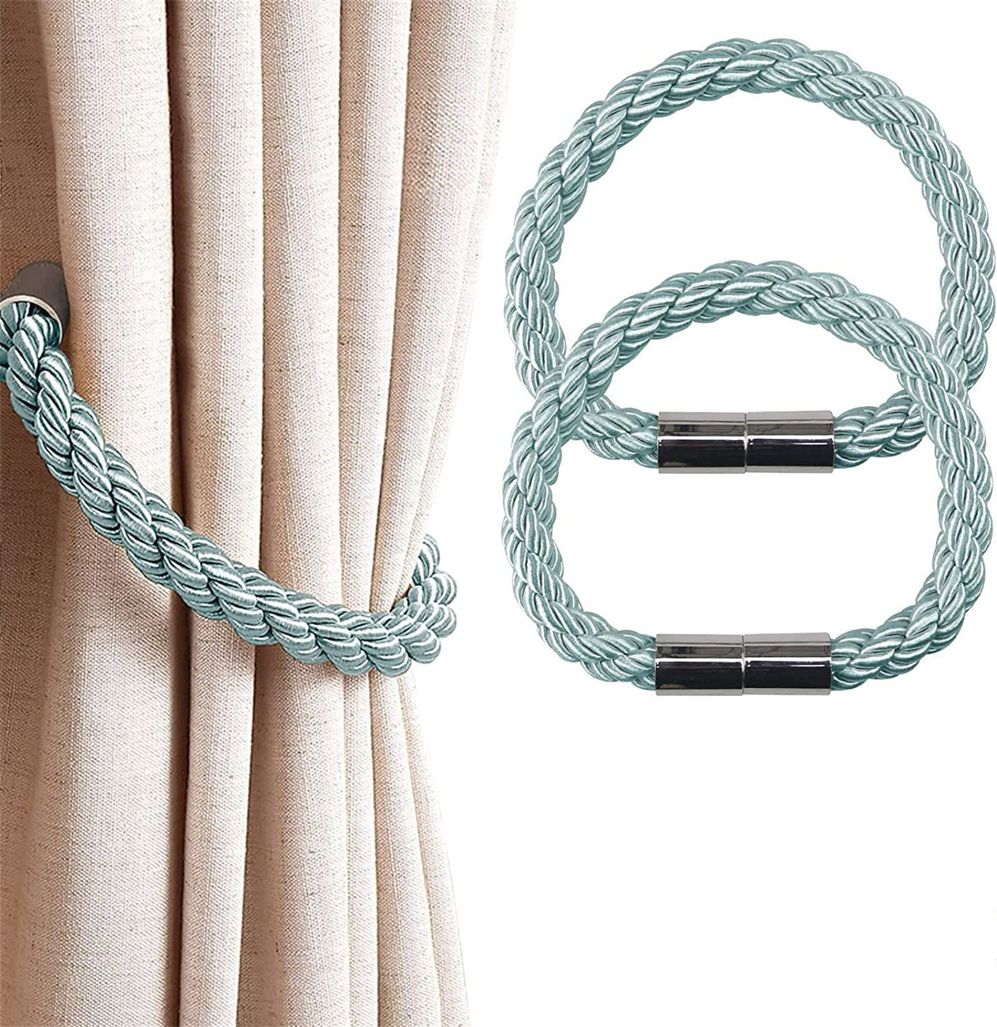 Magnetic Curtain Ball Hooks Rope Buckle Tie Backs Holdbacks Home Decorative New 