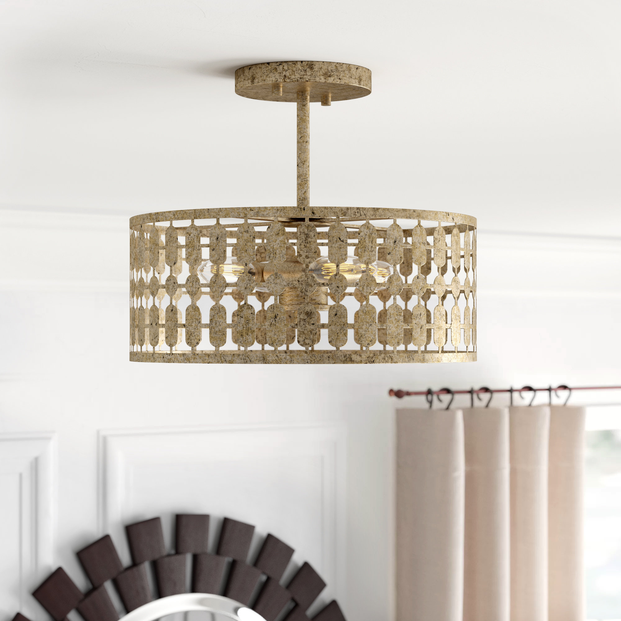 Cardona 3 Light Semi Flush Mount Reviews Joss Main Cardona 3 Light Semi Flush Mount