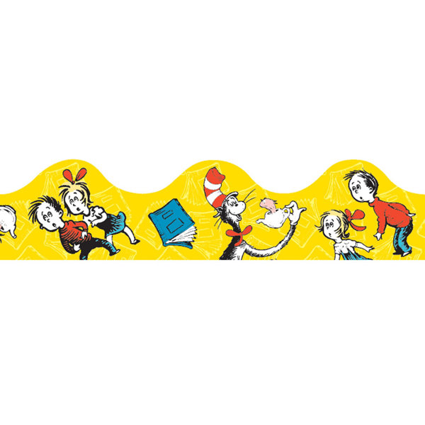 Eureka Classroom Cat In The Hat Yellow Deco Trim Classroom Border