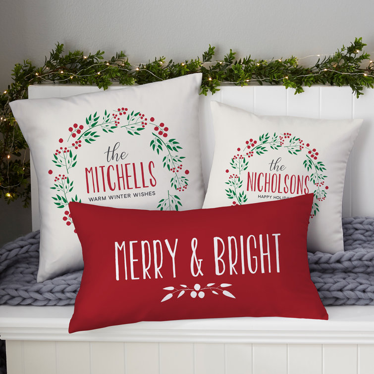 personalized christmas throw pillows