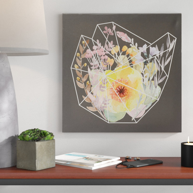 Wrought Studio Words To Grow By Flowering Polygon Painting Print