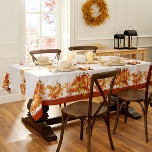 INTERESTPRINT Home Decoration Happy Halloween Orange Pumpkin Cotton Linen Tablecloth Sets 60 X 120 Inches Desk Sofa Table Cloth Cover for Party Decor 