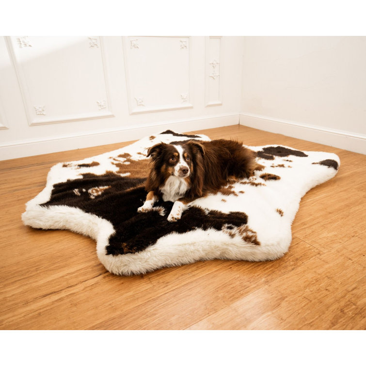 faux cowhide dog bed