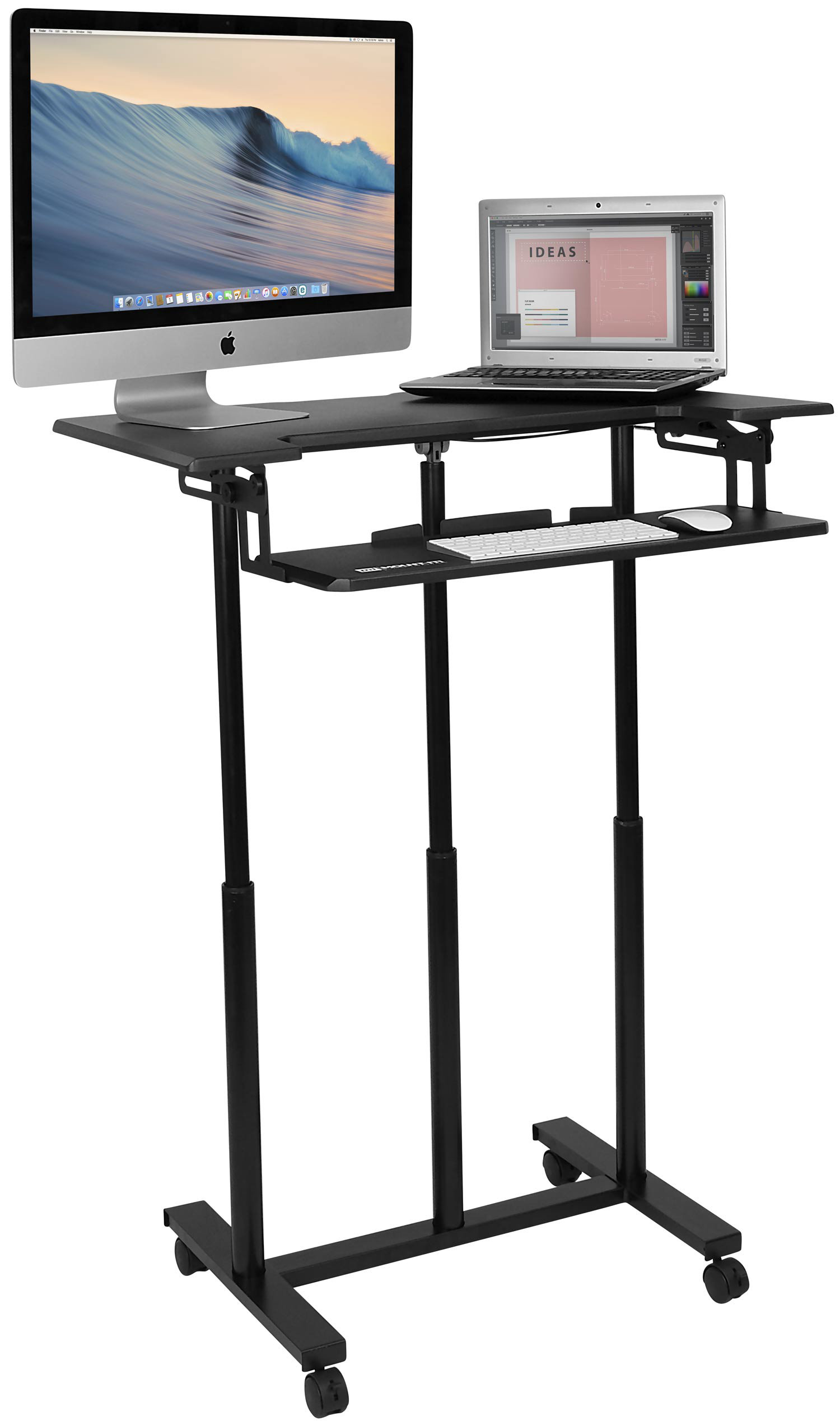 Symple Stuff Herndon Mobile Height Adjustable Standing Desk Wayfair
