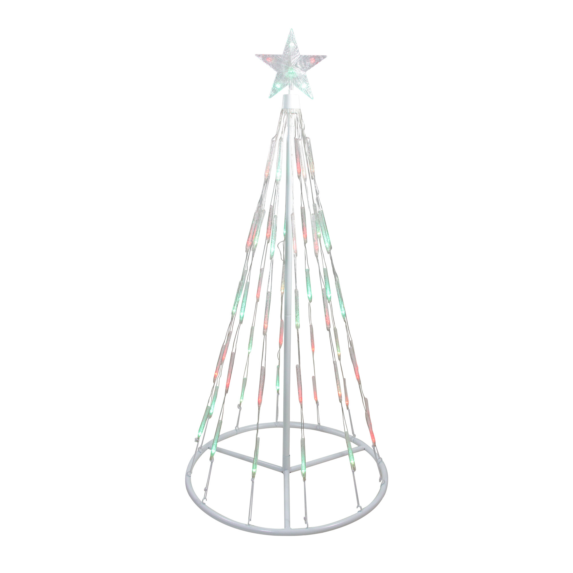Northlight Single Tier Bubble Cone Christmas Tree Lighted Yard Art ...