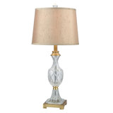antique brass table lamp with glass shade