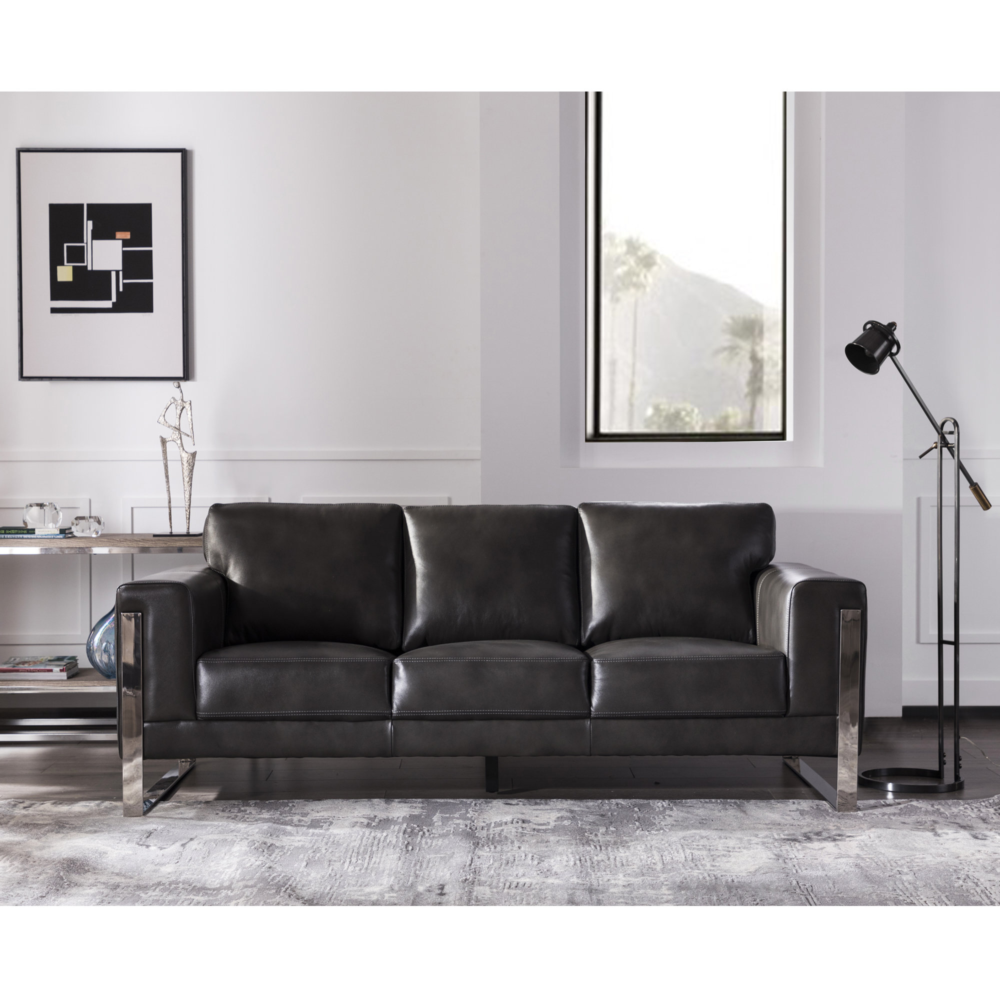 Stefan Leather Sofa Reviews Allmodern Stefan Leather Sofa Reviews Allmodern