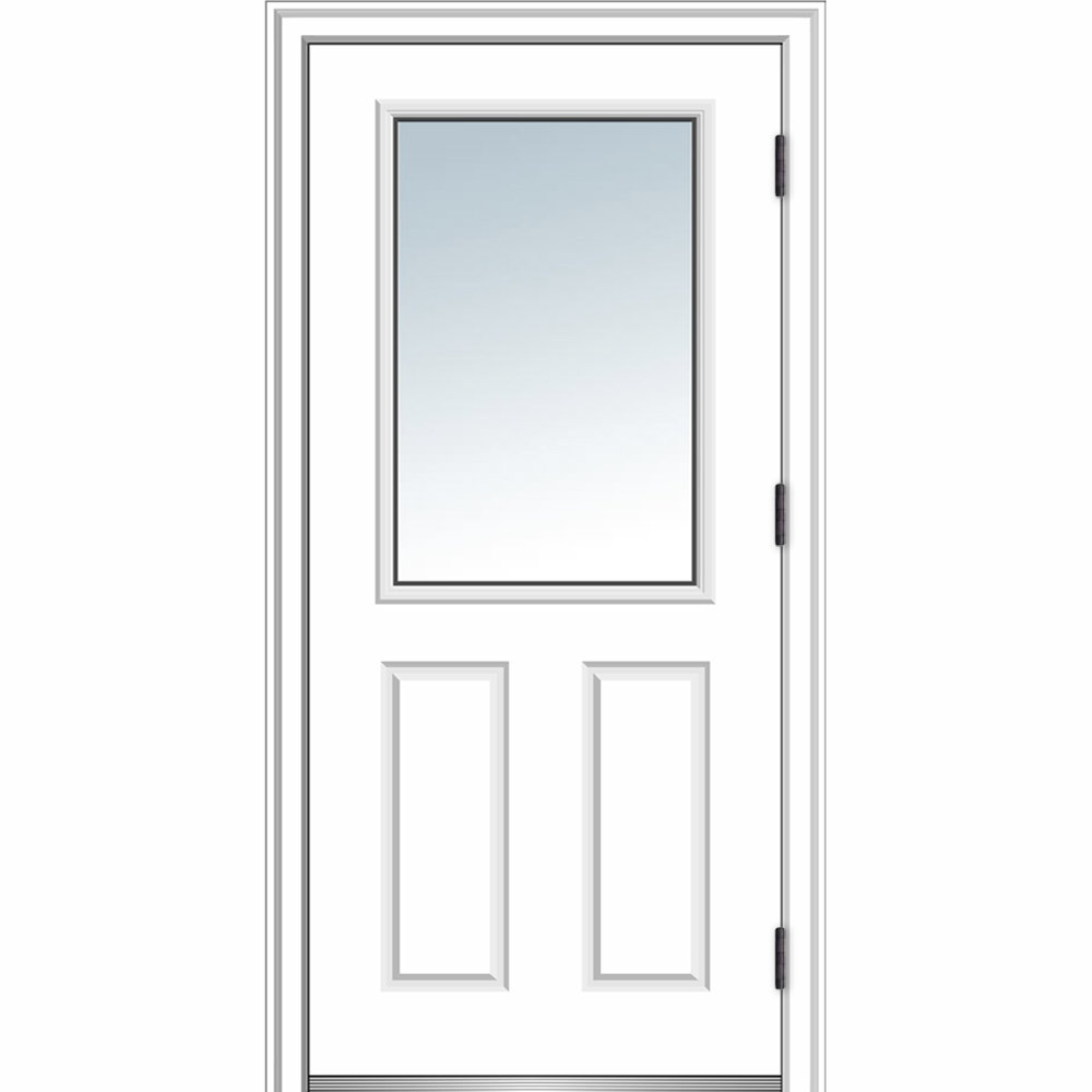 Verona Home Design Smooth Primed Fiberglass Prehung Front Entry Door Wayfair