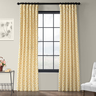 Aqua And Yellow Curtains Wayfair Berumen Geometric Room Darkening Rod Pocket Single Curtain Panel