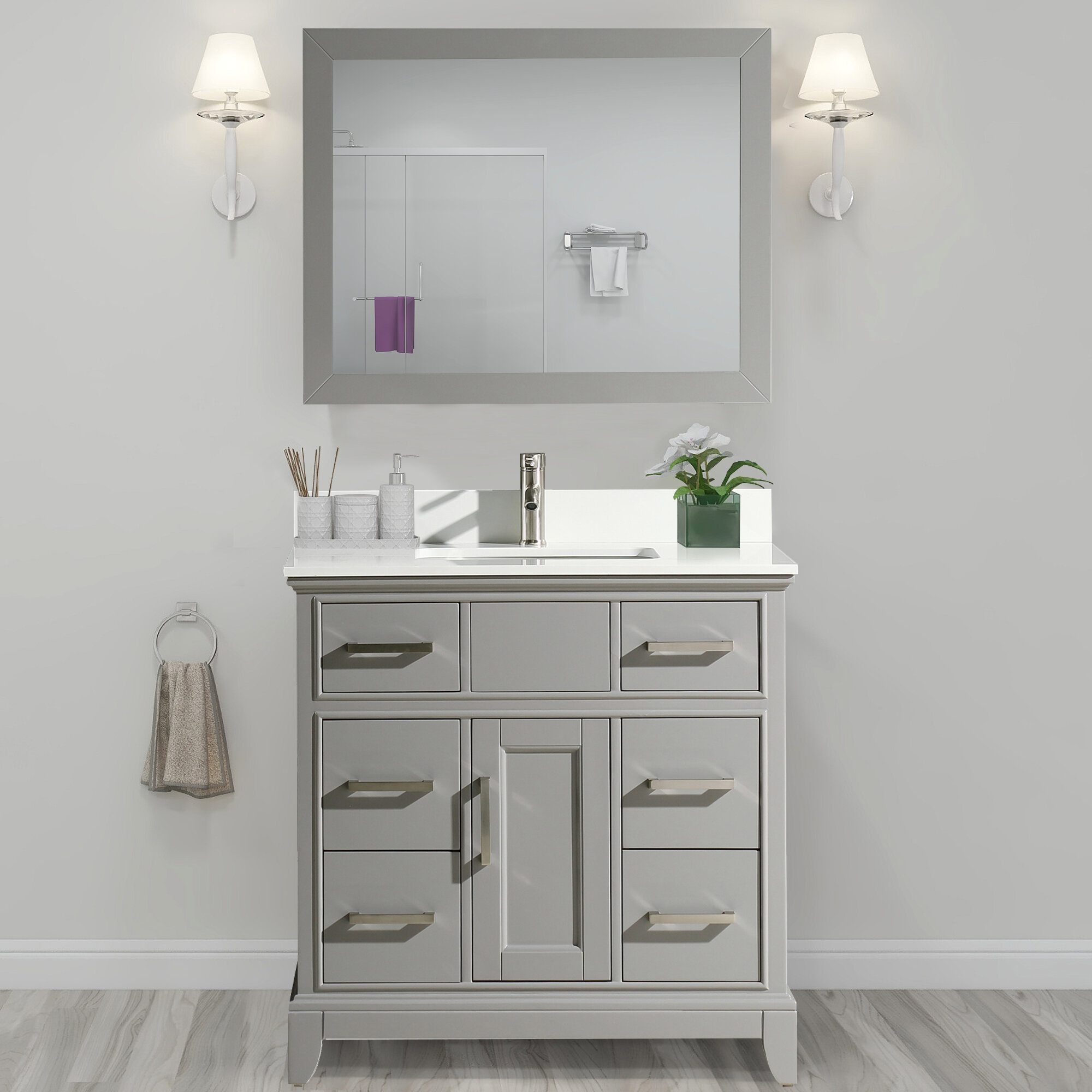 Andover Mills Valor 36 Single Bathroom Vanity Set With Mirror Reviews Wayfair