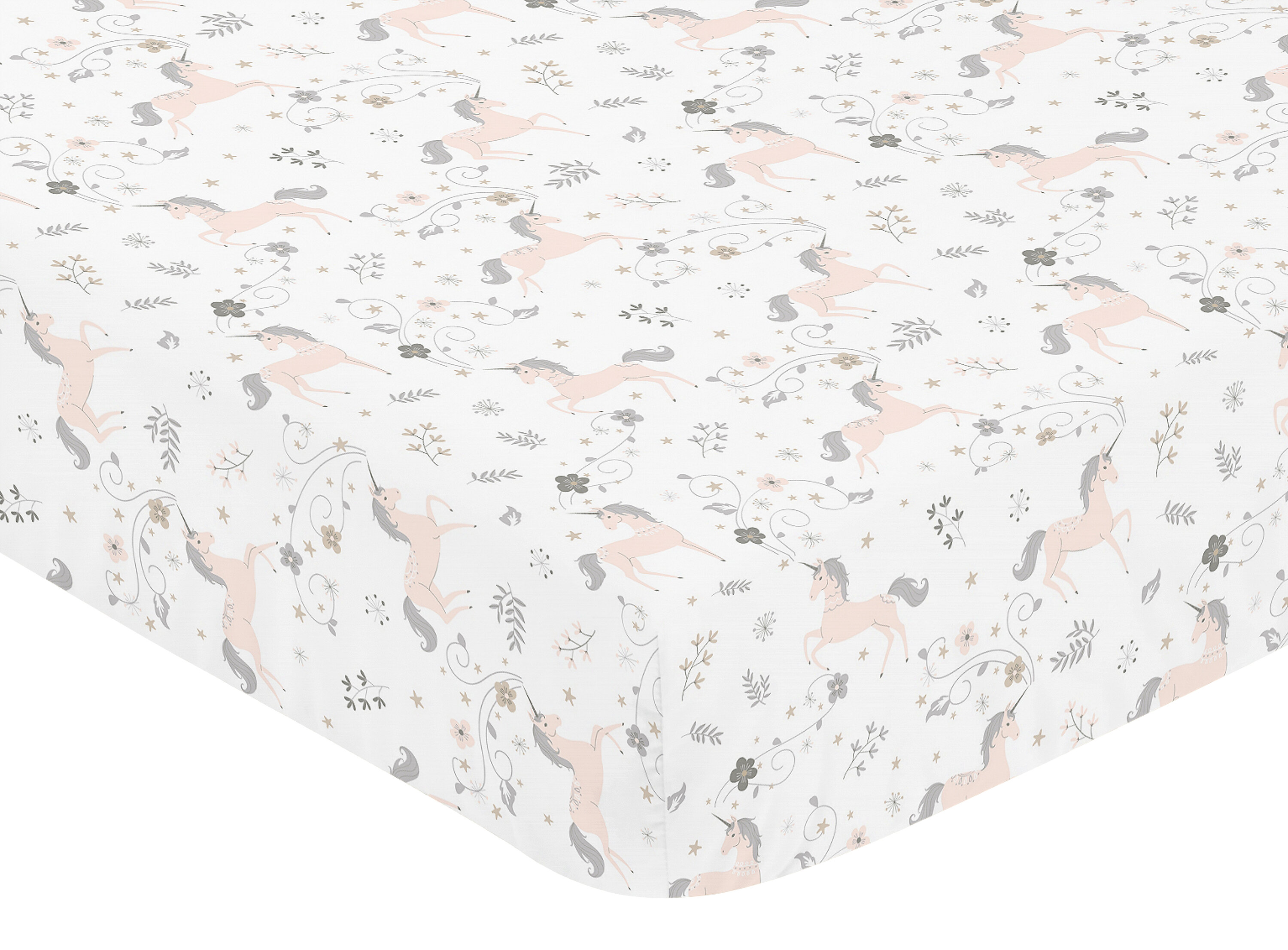 unicorn fitted crib sheet