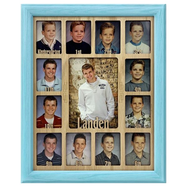 16x20 School Years Photo Collage Picture Mat White & Black Double Matte 16 x 20 