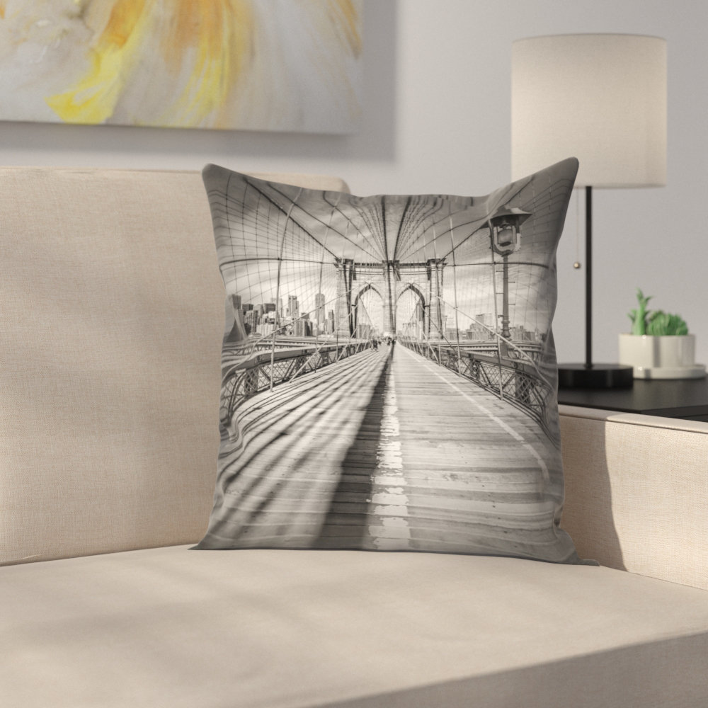 East Urban Home Brooklyn Bridge New York City Throw Pillow Wayfair