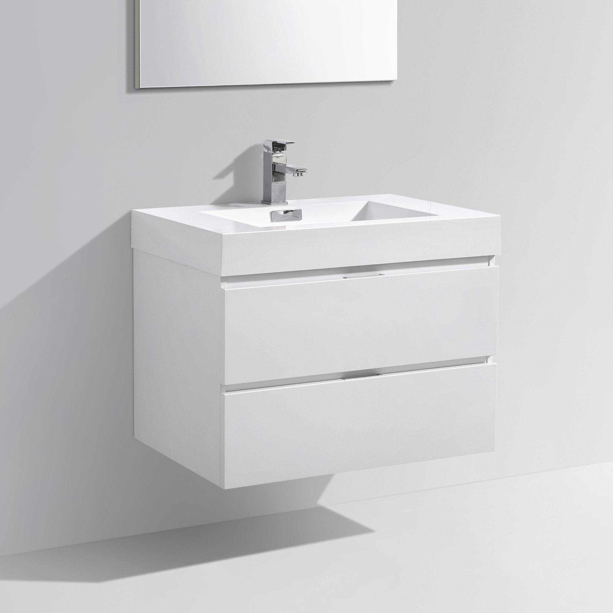 Wade Logan Tenafly 30 Wall Mounted Single Bathroom Vanity Set Wall Mounted Single Bathroom Vanity Set