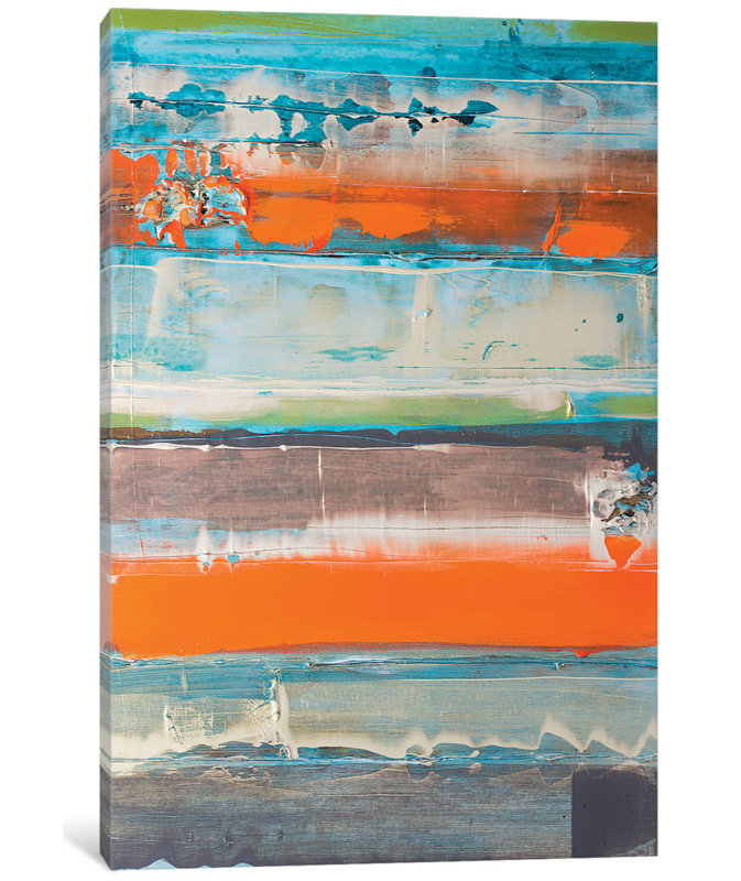 East Urban Home Orange Is The New Stripe Painting Print On