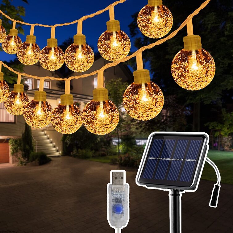50 LED Garden Party String Solar Operated Bright Outdoor Fairy Lights Tree Lamps 