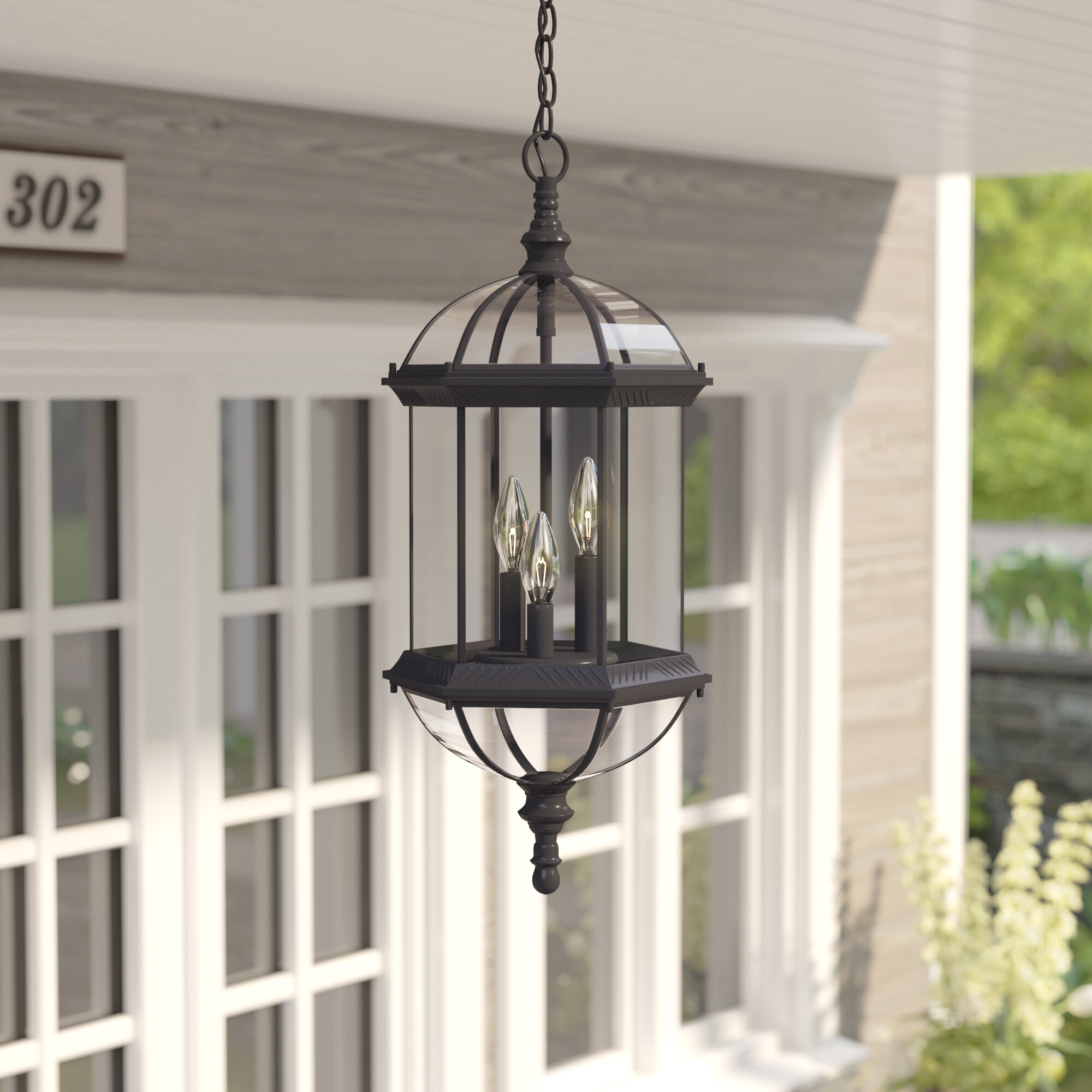 Details about   Zeyu Outdoor Pendant Lights for Porch Exterior Hanging Lantern in Black Finis... 