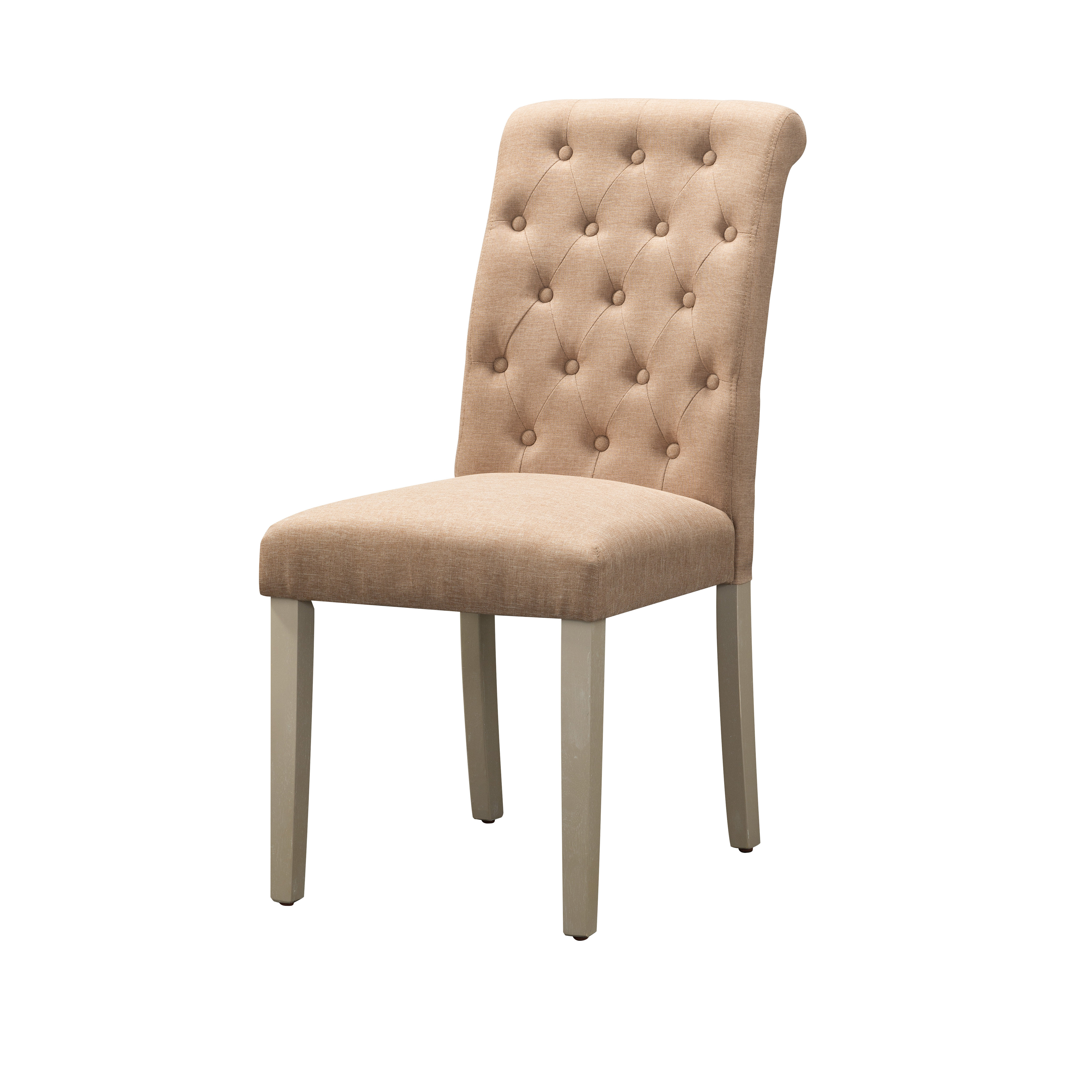 Ophelia Co Goshen Tufted Fabric Upholstered Side Chair In Brown Wayfair