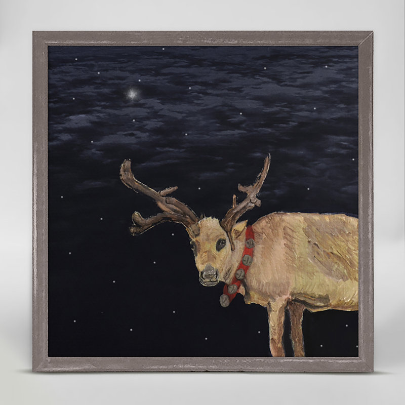 The Holiday Aisle Reindeer Under The Stars Acrylic Painting Print On Canvas Wayfair